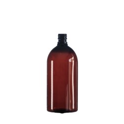 1L Amber PET Pharma Sirop Bottle, 28mm ROPP Neck